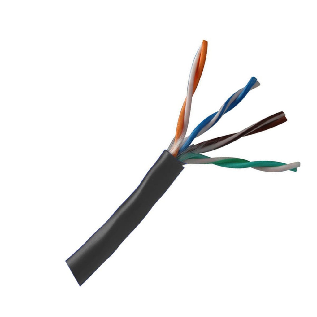 ZKteco cable utp categoría 5e para exterior color negro, cable AWG18 para corriente eléctrica, 1 metro