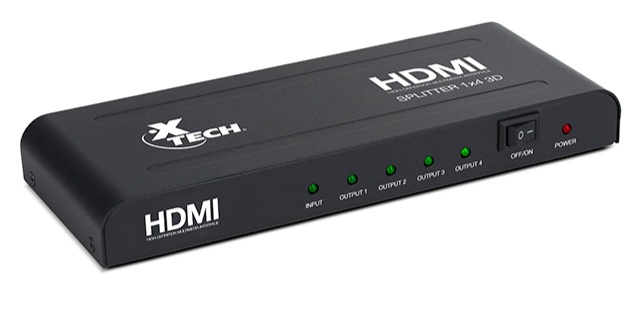 Xtech Multiplicador HDMI, 4 salidas
