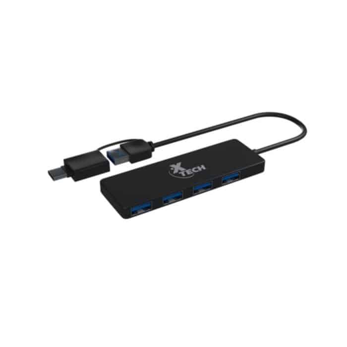 XTECH XTC-390 Hub USB 4 Puertos 3.0 Negro